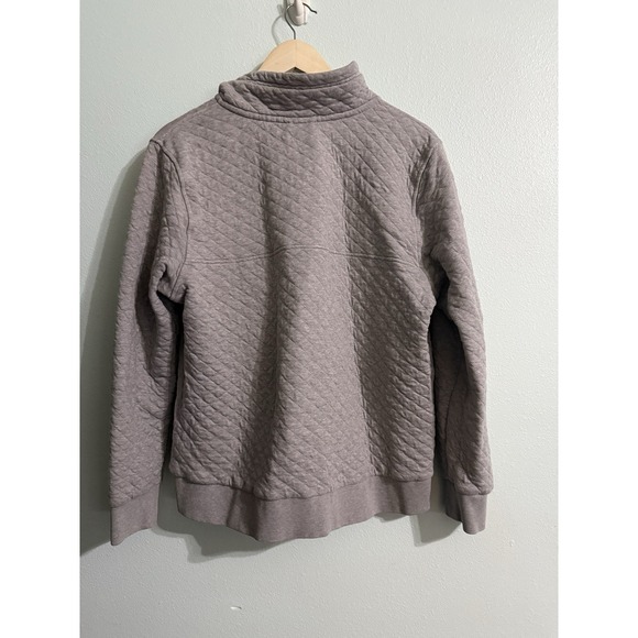 Patagonia Pullover Women L Gray Organic Cotton Blend Quilted Snap-T *FLAW READ - Picture 4 of 7
